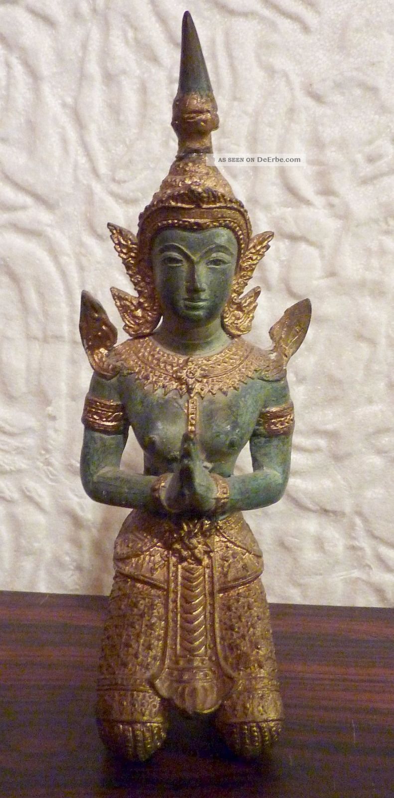 Bronze Betende Tänzerin Statue Skulptur Metall Figur Frau Antik Alt Metallfigur Bronze Bild