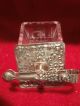 Antike Süßstoffdose Kristall Mit Silber Deckel Von Albo Mit Zange 835er Silber Objekte vor 1945 Bild 2