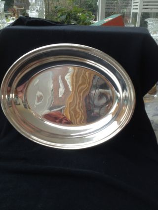 Ovale Servierschale Schale Schüssel Silberschale Silver Plated Marked Hb&hs Bild