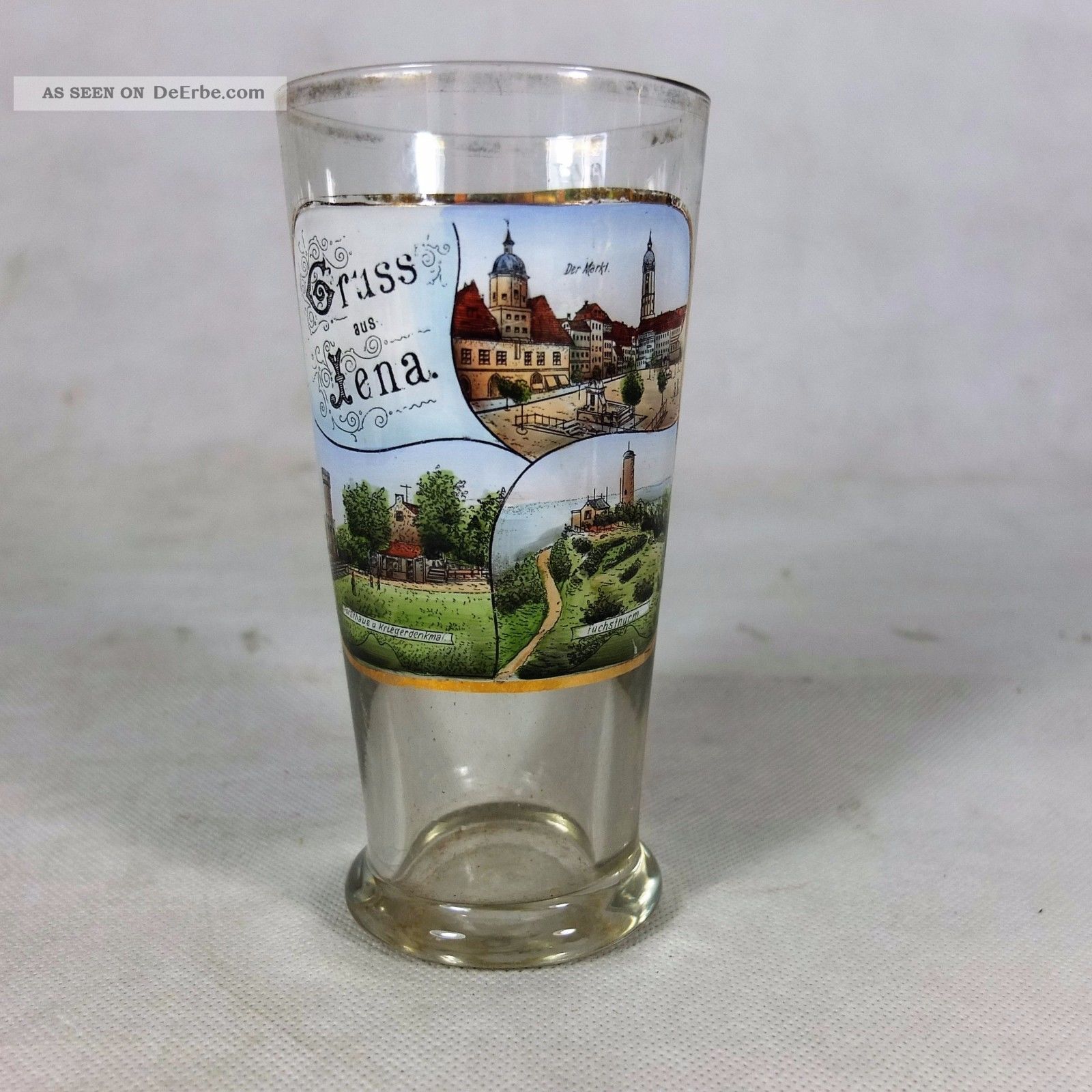 Antik Andenkenglas Sammlerglas Gruss Aus Jena Vor 1945 Glas Sammlerglas Bild