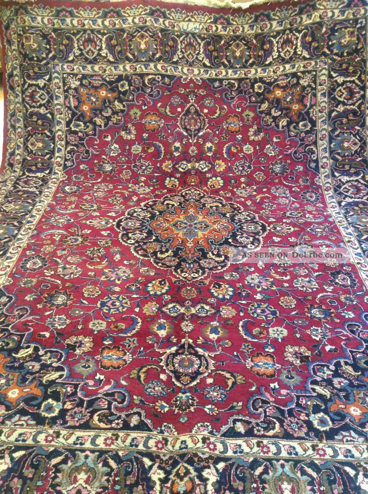 Handgeknüpfter Maschad,  Kescha Orientteppich Teppich Tapeto Ca,  337 X 245 Cm Iran Teppiche & Flachgewebe Bild