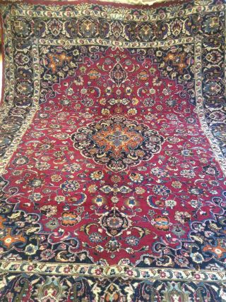 Handgeknüpfter Maschad,  Kescha Orientteppich Teppich Tapeto Ca,  337 X 245 Cm Iran Bild
