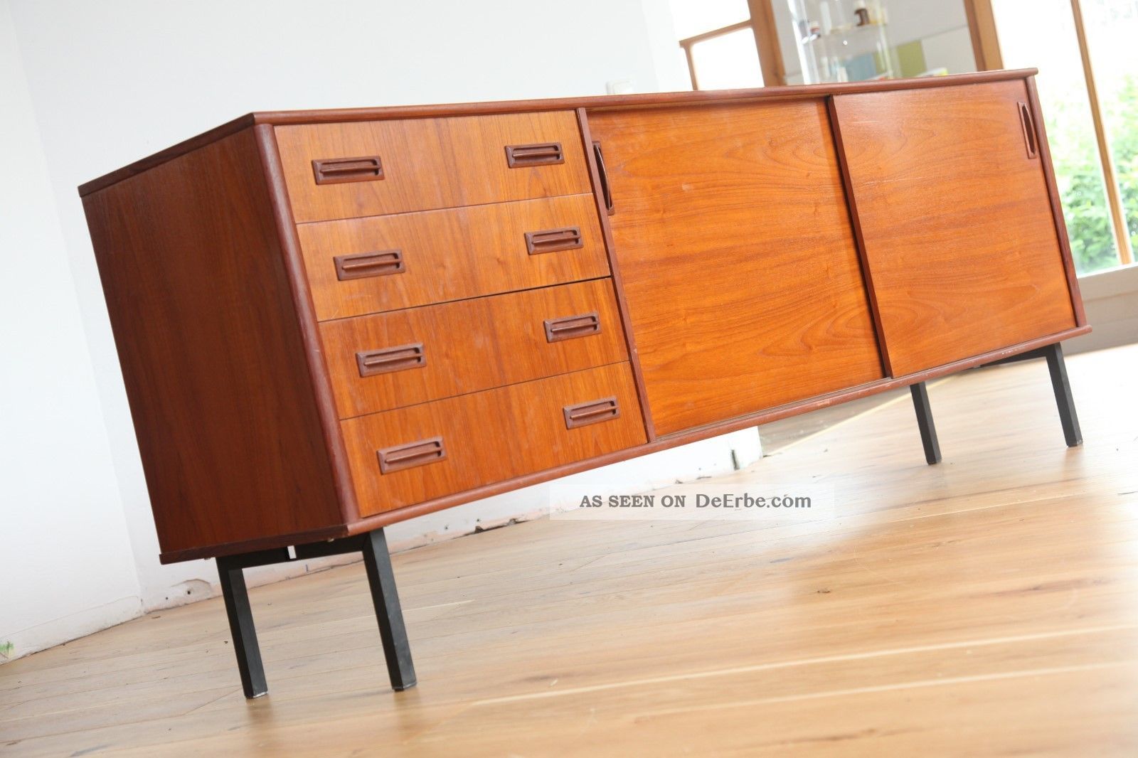 60er 50er Danish Modern Sideboard Credenza Teak Vodder Wegner Ara