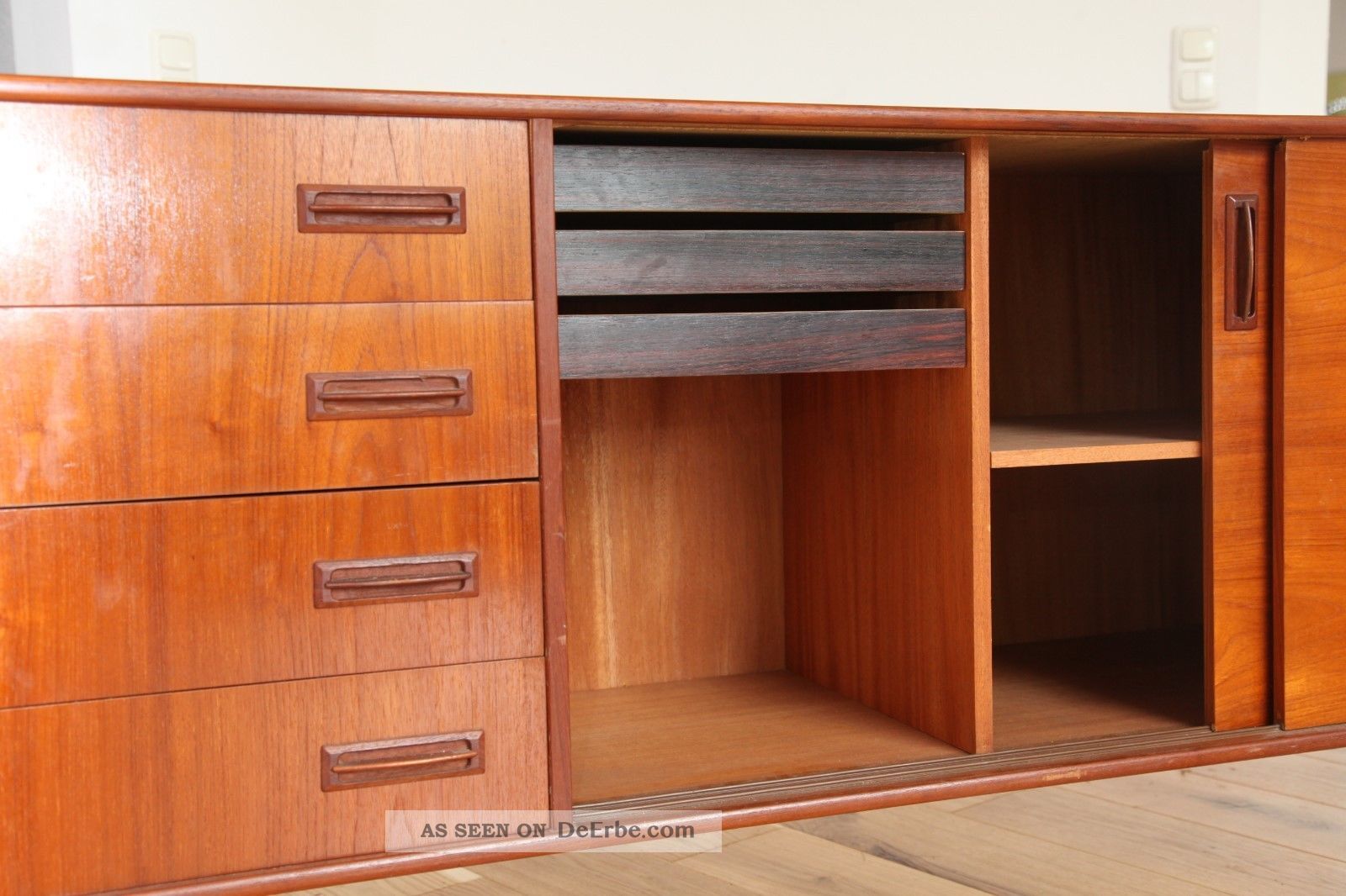 60er 50er Danish Modern Sideboard Credenza Teak Vodder Wegner Ara