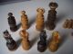 Altes Schachspiel,  Figuren Hartholz,  Schach Schachfiguren Holzkiste Gefertigt vor 1945 Bild 3