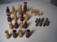 Altes Schachspiel,  Figuren Hartholz,  Schach Schachfiguren Holzkiste Gefertigt vor 1945 Bild 6