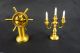 Alte Messing Miniaturen Setzkasten 10 Teile Puppenstube Glocke Grill Pfanne Gefertigt nach 1945 Bild 2