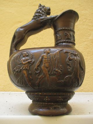 Alter Krug Vor/um 1900 Keramik Kanne Vase Historismus Bronze - Optik Gut Erhalten Bild