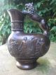 Alter Krug Vor/um 1900 Keramik Kanne Vase Historismus Bronze - Optik Gut Erhalten Nach Stil & Epoche Bild 1