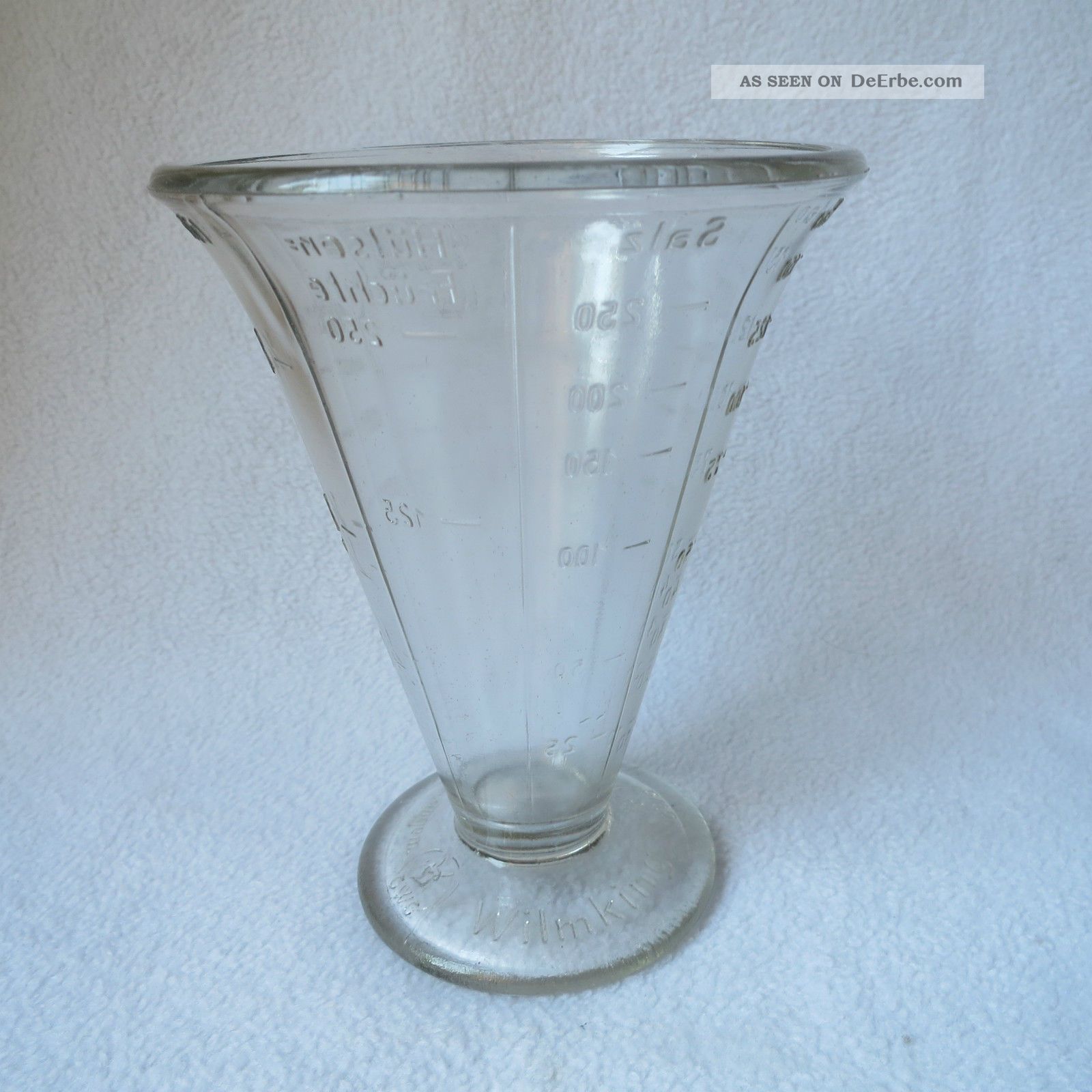 Alter Wilmking Gwg Glas - Messbecher Pressglas Glasmessbecher Glas 250ml Top D.  R.  P Glas & Kristall Bild