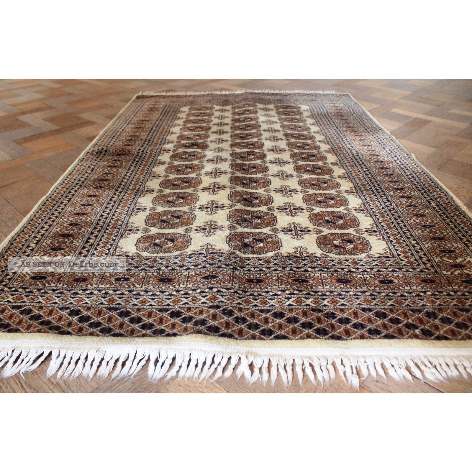 Alter Gewebter Orient Teppich Buchara Jomut Motive Carpet Rug Tappeto 200x135cm Teppiche & Flachgewebe Bild