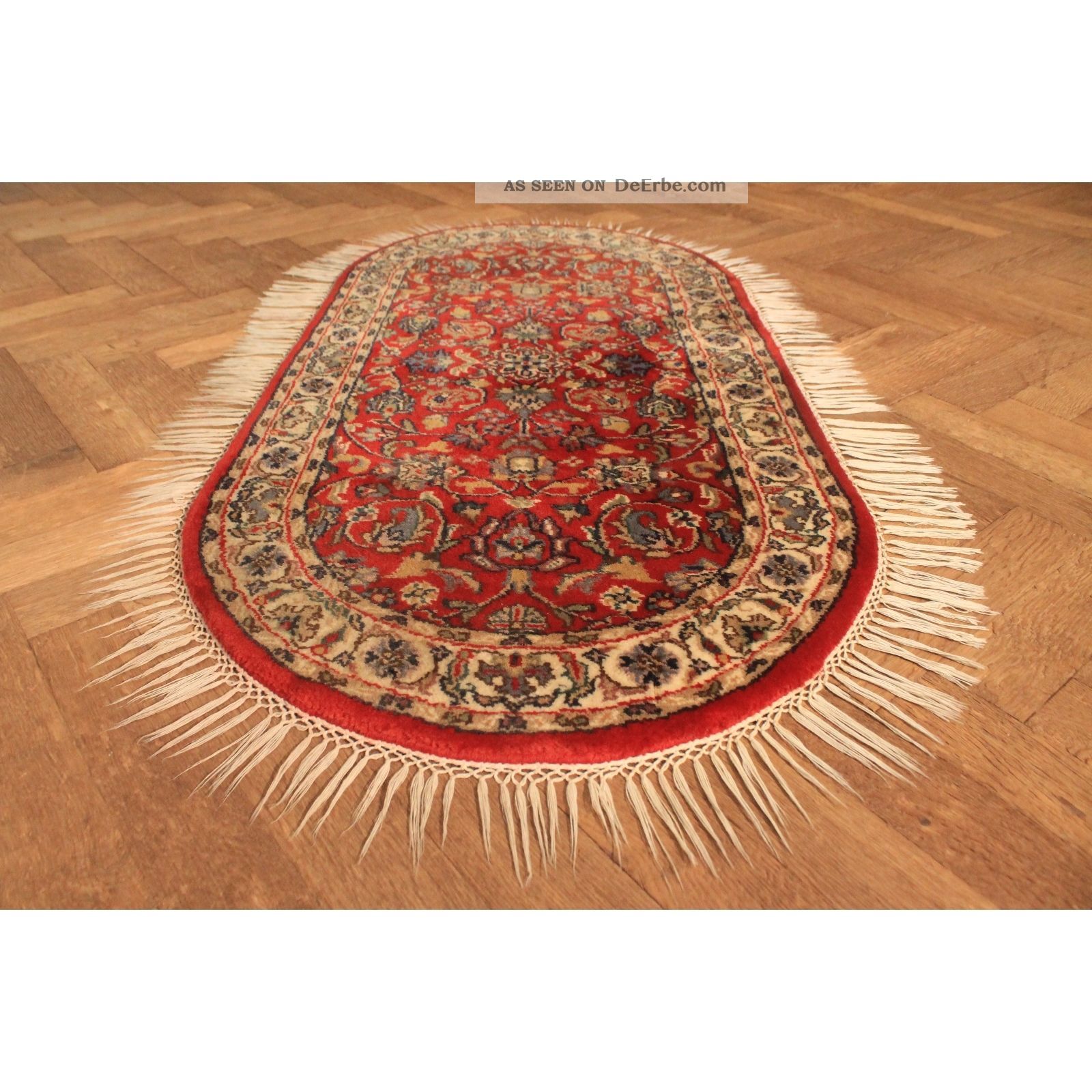 Wunderschöner Handgeknüpfter Orientteppich Blumen Nain Rug Carpet Tapis 140x70cm Teppiche & Flachgewebe Bild