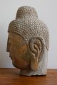 Buddha Kopf Steinbuddha Skulptur Aus Stein Granit Mit Goldfassung Antik Asien Asiatika: Südostasien Bild 3