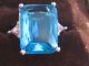 Vintage Art Deco Imposant Silberner Ring 925 Riesiger Blautopas ? Blue Topaz ? Schmuck nach Epochen Bild 3