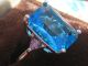 Vintage Art Deco Imposant Silberner Ring 925 Riesiger Blautopas ? Blue Topaz ? Schmuck nach Epochen Bild 4