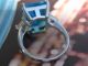 Vintage Art Deco Imposant Silberner Ring 925 Riesiger Blautopas ? Blue Topaz ? Schmuck nach Epochen Bild 7
