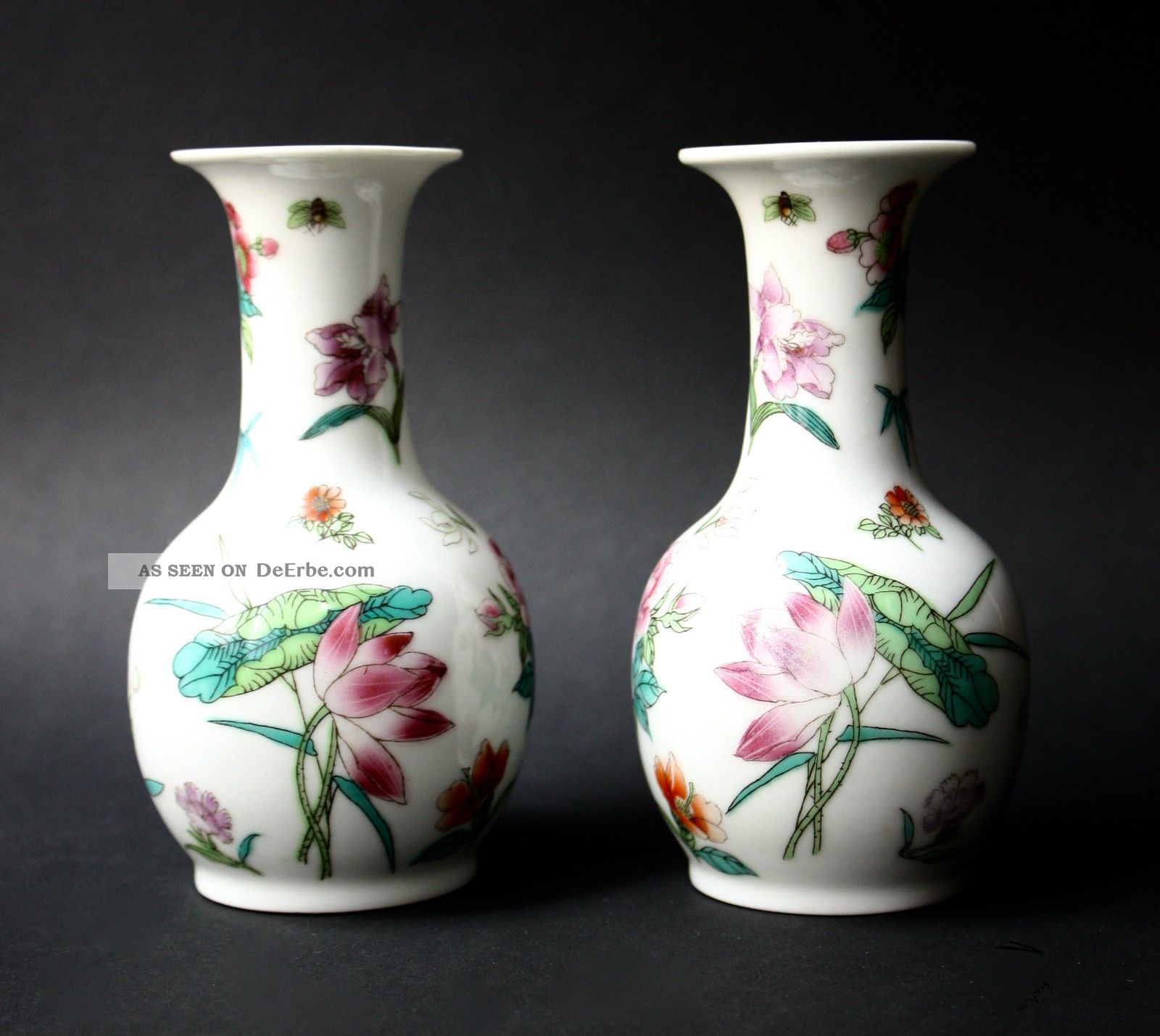 Famille Rose Porcelain,  Lotos Peony Wisteria Lily,  China Mark Jingdezhen Entstehungszeit nach 1945 Bild