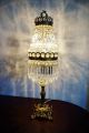 Alte Kristall Tischlampe Jugendstil Tischleuchter Kronleuchter Lampe Korblüster Antike Originale vor 1945 Bild 8