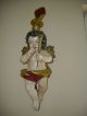 Gr.  Holzfigur - Heiligenfigur - Engel - Putto Mit Fanfare - Coloriert - Oberammergau? - 56 Cm Holzarbeiten Bild 1