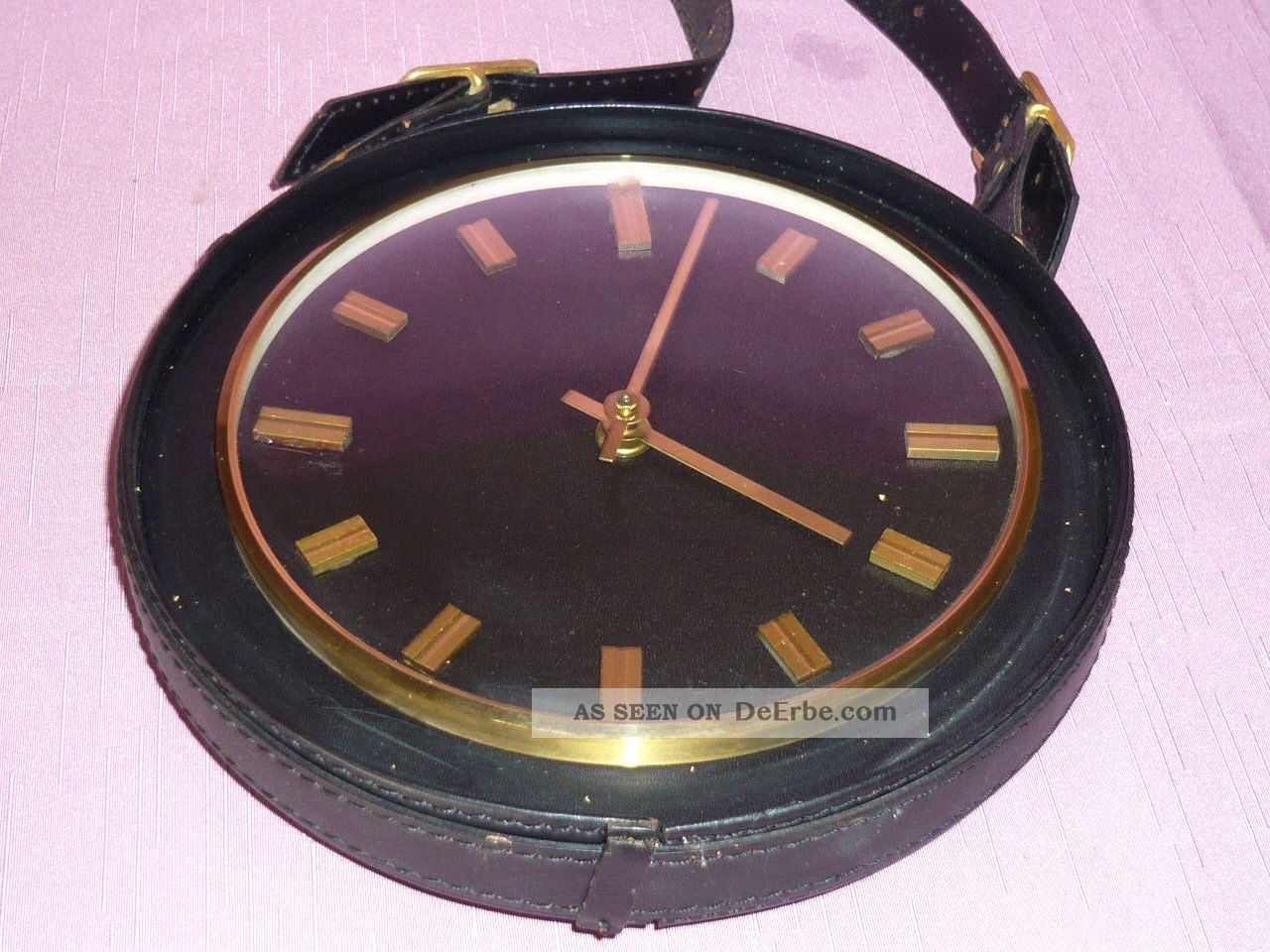 Vintage Kienzle Wanduhr Elektronik Uhr Funktionsfähig Echt Leder Schwarz Gut Erh Gefertigt nach 1950 Bild