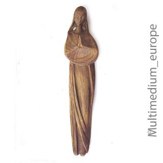 Zirbel Holz Figur Maria Schnitzerei Wood Figure Carved Hartholz Bild