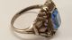 Jugendstil Damen Ring Silber 800 Elegant Mit Blauer Stein Antik Ringe Bild 2