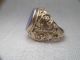 Jugendstil Ring Siegelring Massiv Silber Vergoldet Lapislazuli Platte Oval 16,  9g Schmuck nach Epochen Bild 10