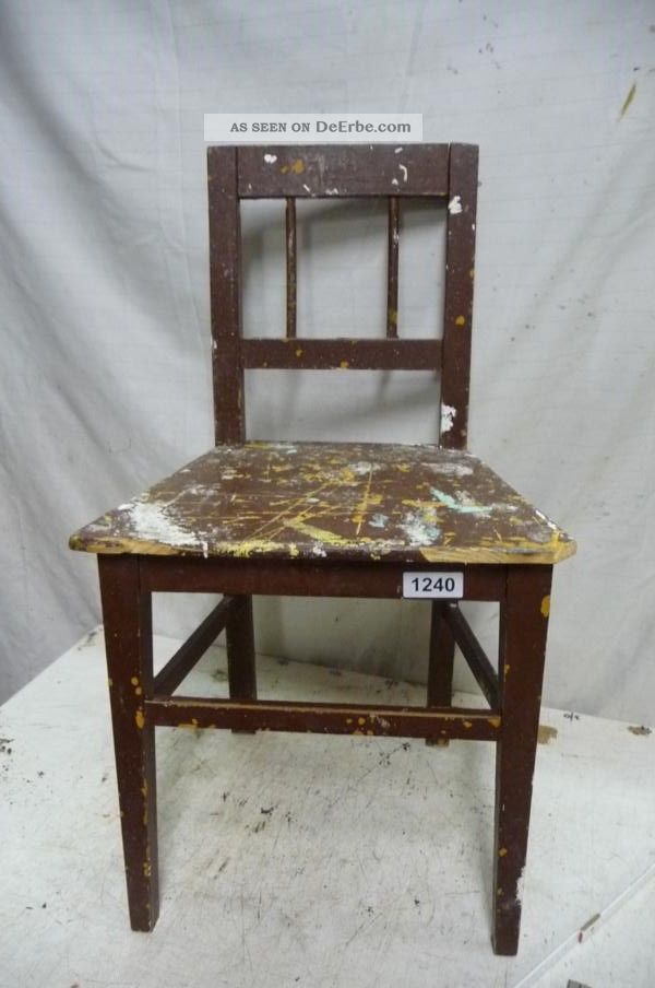 1240.  Alter Biedermeier Stuhl Old Wooden Chair Stühle Bild