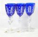 6 Schwere Römer Weingläser Gläser Royalblau Bleikristall Handgeschliffen Blau Kristall Bild 1