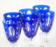6 Schwere Römer Weingläser Gläser Royalblau Bleikristall Handgeschliffen Blau Kristall Bild 2