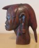 Großer Afrikanischer Frauenkopf Aus Ebenholz,  H - Ca.  20 Cm Entstehungszeit nach 1945 Bild 3