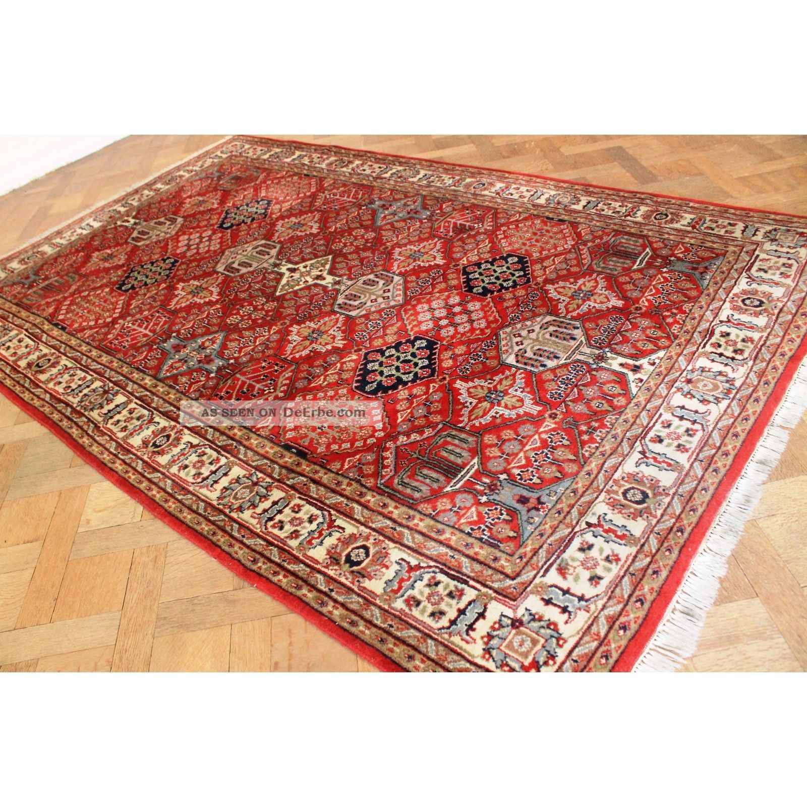 Schöner Handgeknüpfter Orient Blumen Teppich Saruqh Nain Rug Carpet 300x195cm Teppiche & Flachgewebe Bild