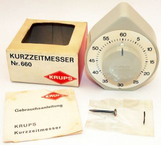 Krups Eieruhr Kurzzeitmesser Nr.  660 60er Jahre Mit Ovp Und Nagel Bild