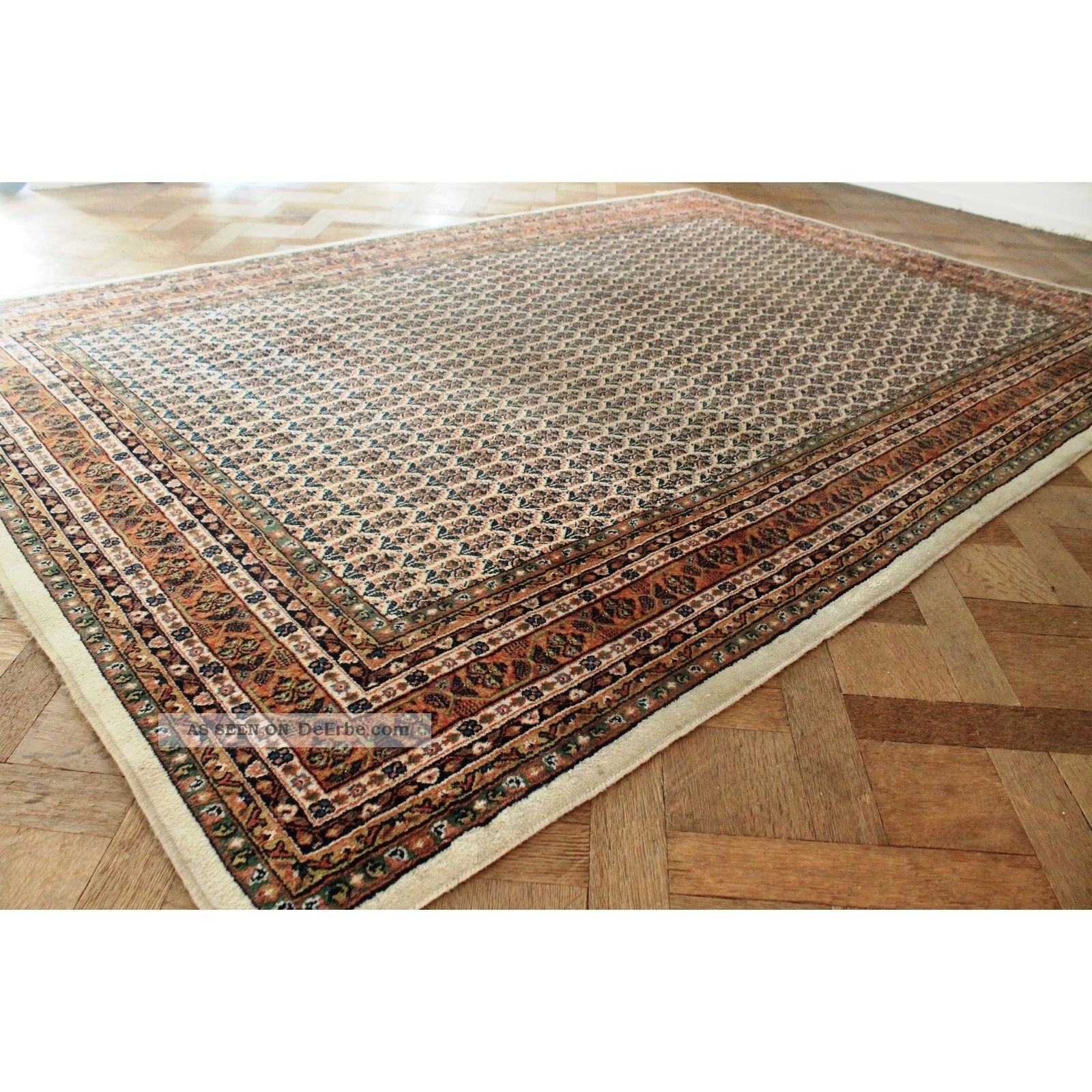 Edel Handgeknüpfter Orient Palast Teppich Blumen Kum Carpet Rug Tapis 300x205cm Teppiche & Flachgewebe Bild