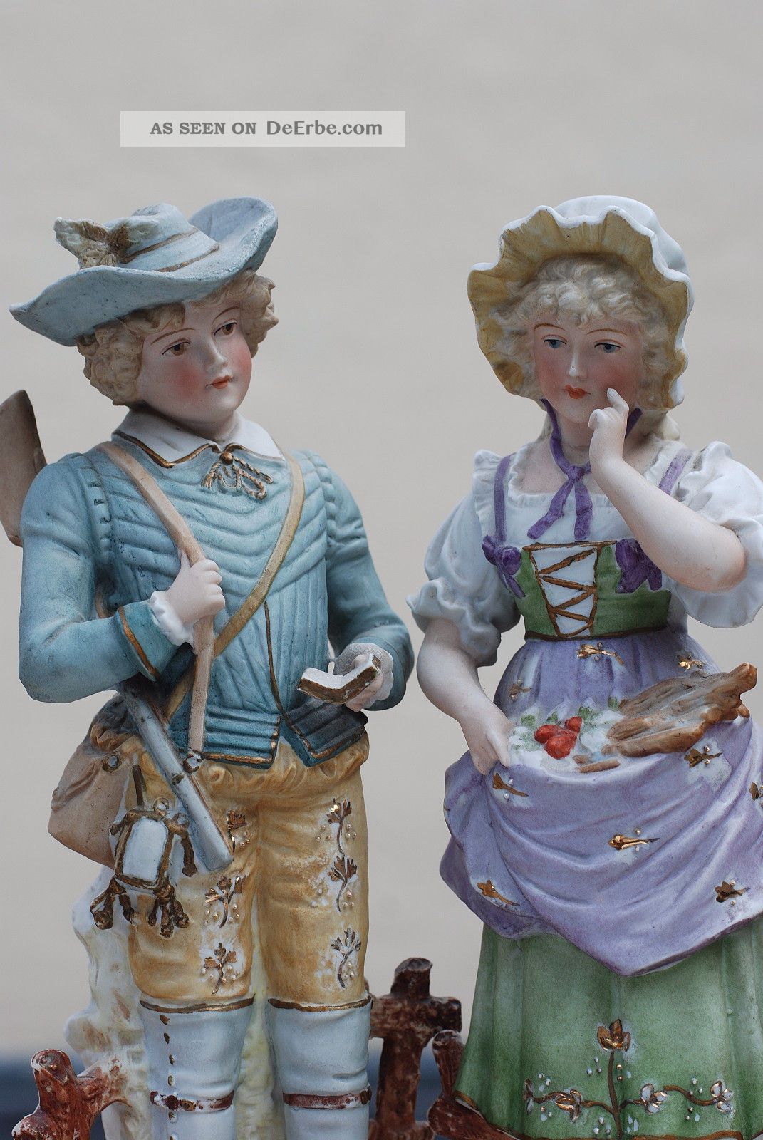 Großes Porzellan Figurenpaar,  Hc Oder Hg,  Um 1900 Nach Form & Funktion Bild