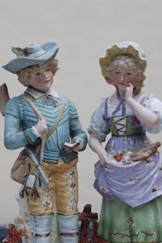Großes Porzellan Figurenpaar,  Hc Oder Hg,  Um 1900 Bild