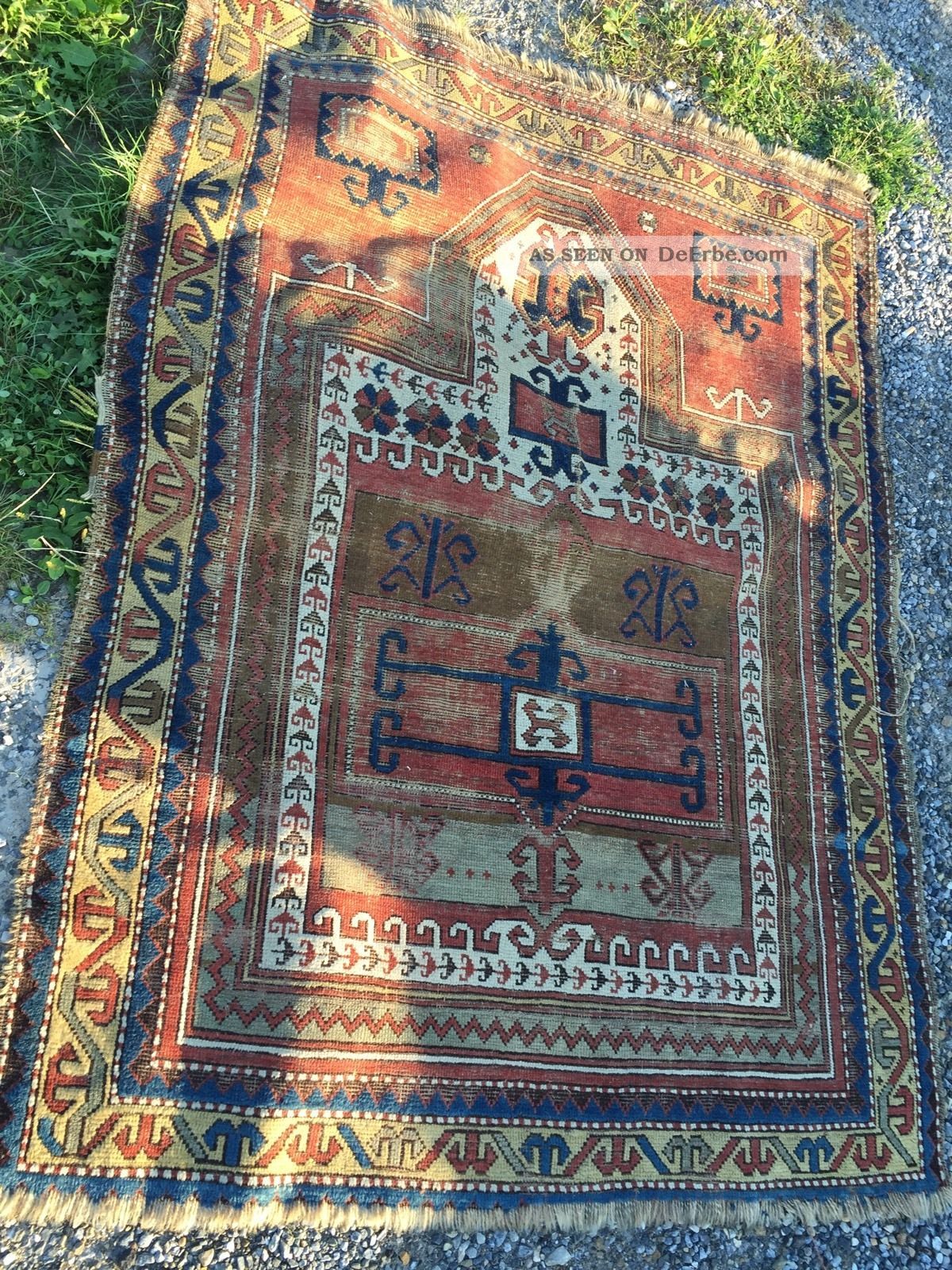 Sehr Alter Handgeknüpfter Perserteppich Antique Carpet Teppiche & Flachgewebe Bild