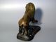 Löwe Auf Sockel Mit Erhobener Tatze Bronze Figur Skulptur Lion Bronzefigur Katze 1950-1999 Bild 2