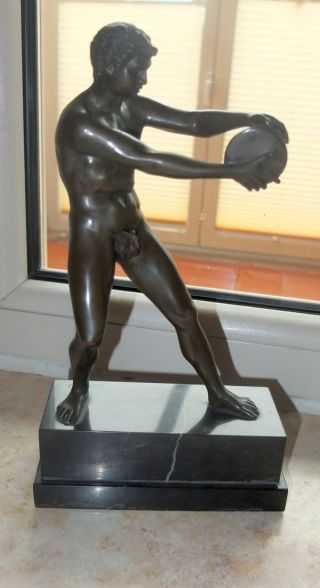 Diskuswerfer Bronze Bronzefigur Nach Antikem Vorbild Um 1900 Marmor Discobolos Bild