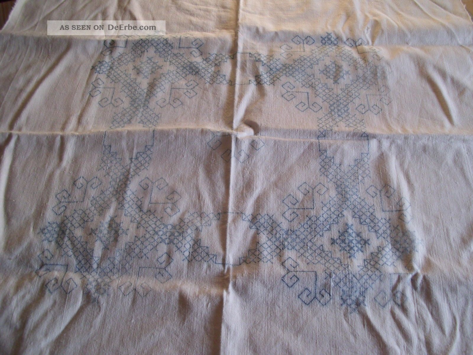 Tischdecke Handarbeit Leinen Kreuzstich Sehr Alt - Aus Haushaltsauflösung Tischdecken Bild