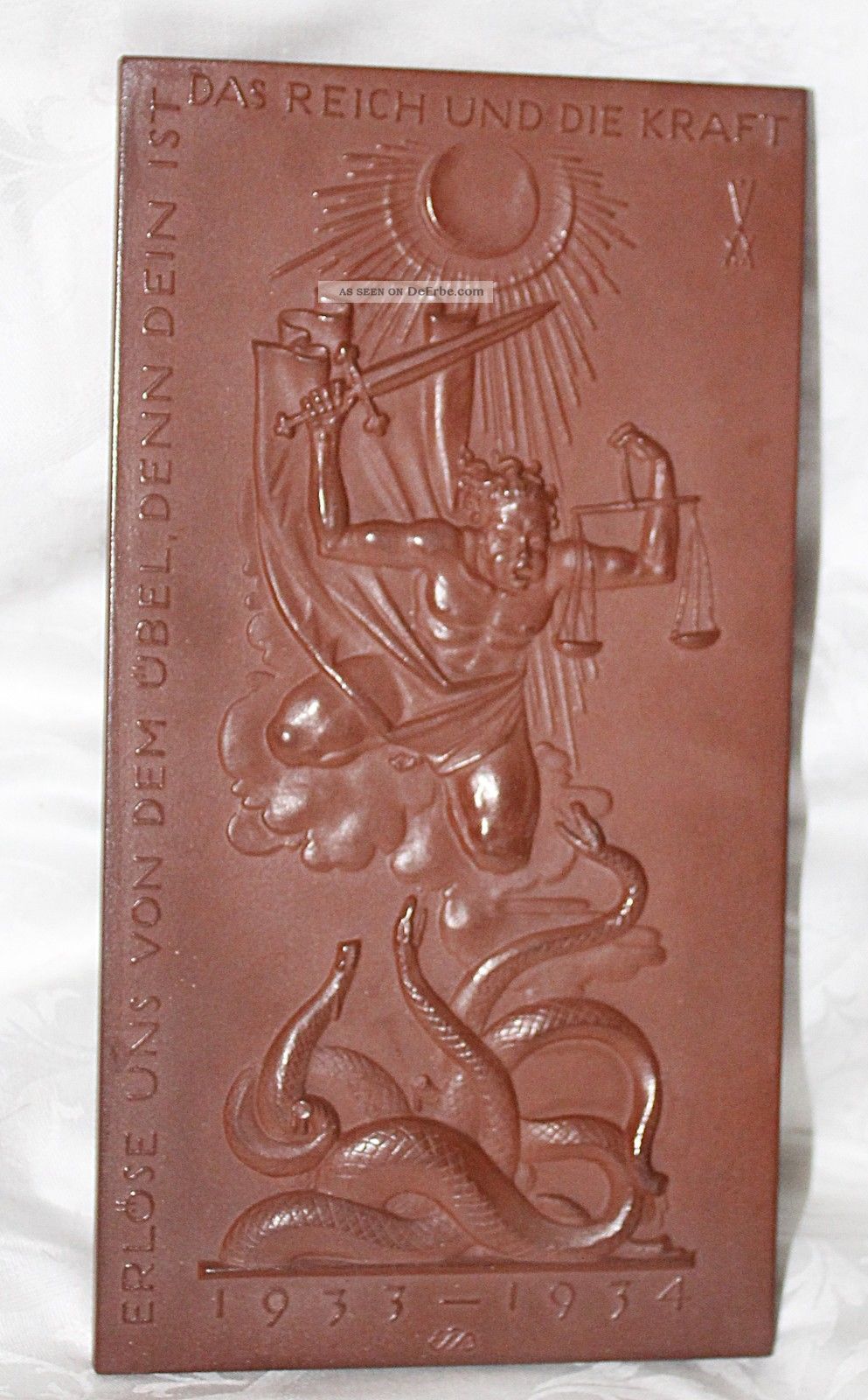Meissen Porzellan Selt.  Jahresplatte 1933 / 1934 Prof.  Börner 50 Von 100 Rar Meissen Bild