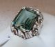 Art - Deco 925er Silber Ring Mit Großem Grünen Turmalin Gr.  52 Massive 6,  8 Gramm Ringe Bild 1