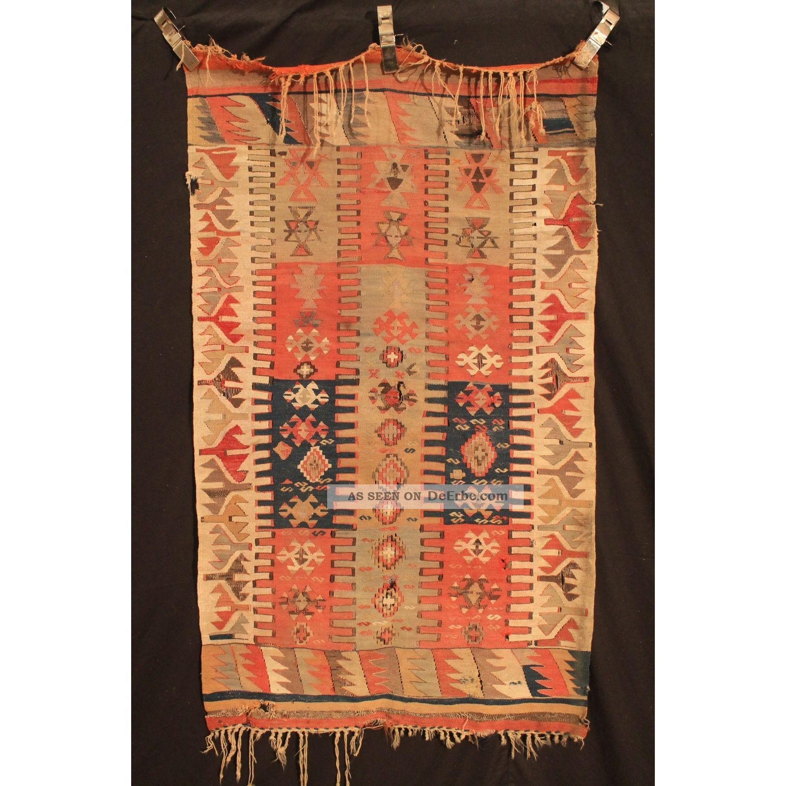Antik Handgeknüpfter Sammler Teppich Kazak Kelim Rare Old Rug Carpet 144x83cm Teppiche & Flachgewebe Bild
