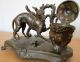 Windhund Whippet Greyhound Guss Schreibtischset Inkwell Antik Antike Bild 2