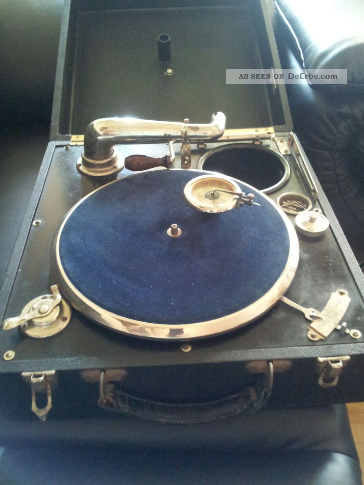 Seltenes Koffer / Reise Grammophon Von Getraphon Made In Germany Mechanische Musik Bild