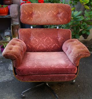 Lounge Chair 60er Teak Chrom Lobby Chair Drehsessel Danish Designer - Sessel Bild