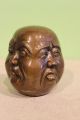 Hotai Buddha Kopf 4 Faces Figur Bronze Aus China Für Asien Liebhaber Entstehungszeit nach 1945 Bild 2