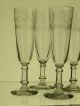 4 Sektgläser,  Champagne Gläser,  Sektflöten Um 1880 Umlaufend Decor Glas & Kristall Bild 1