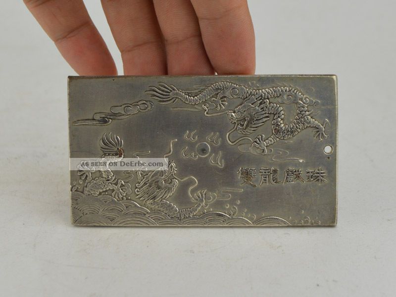 Collectible Decorated Old Tibet Silver Handwork Carved 12 Zodiac&dragon Pendant Asiatika: China Bild