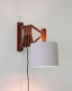 60er Teak Scherenlampe Wandlampe Danish 60s Scissor Lamp Vintage Wall Light 1970-1979 Bild 3
